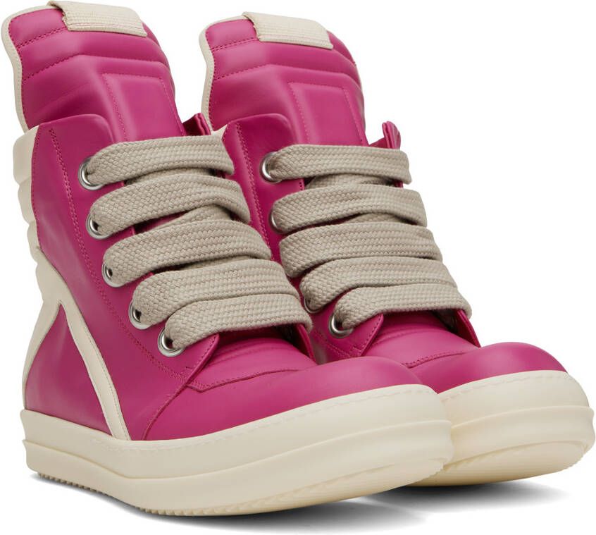 Rick Owens Pink Geobasket Sneakers