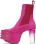 Rick Owens Pink Grilled Platform Chelsea Boots - Thumbnail 3