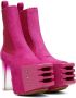 Rick Owens Pink Grilled Platform Chelsea Boots - Thumbnail 4