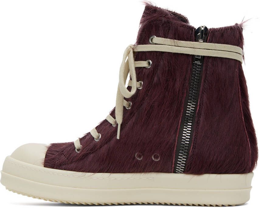 Rick Owens Purple Fur Sneakers