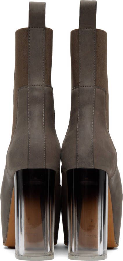Rick Owens Taupe Grilled Boots