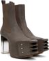 Rick Owens Taupe Grilled Boots - Thumbnail 4