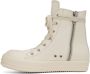 Rick Owens White Leather High Sneakers - Thumbnail 3
