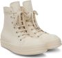 Rick Owens White Leather High Sneakers - Thumbnail 4