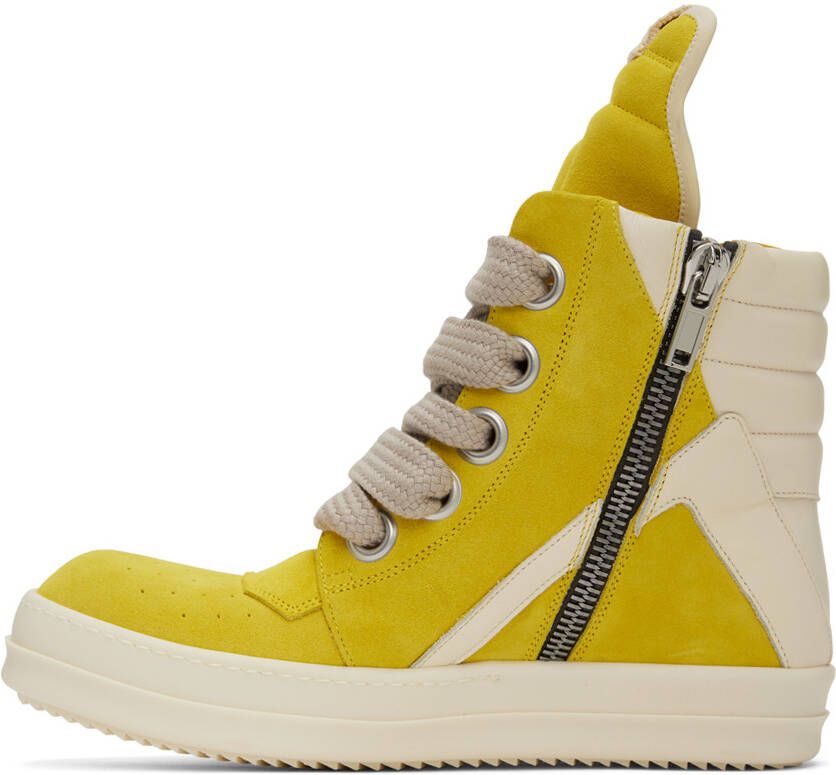 Rick Owens Yellow Geobasket Sneakers