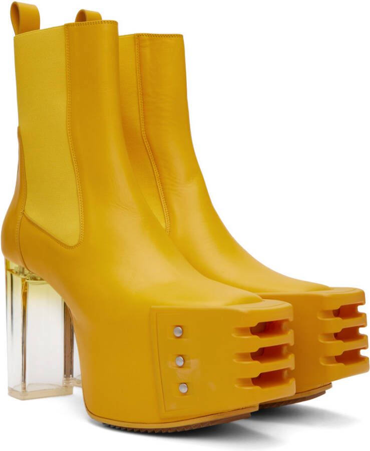 Rick Owens Yellow Grilled Boots