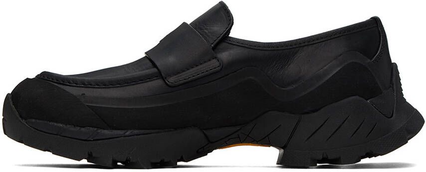 ROA Black Slip-On Loafers