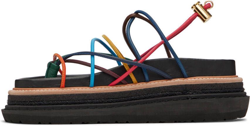 sacai Black Platform Sandals