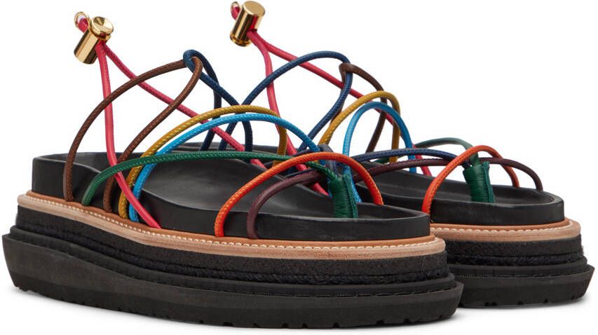 sacai Black Platform Sandals