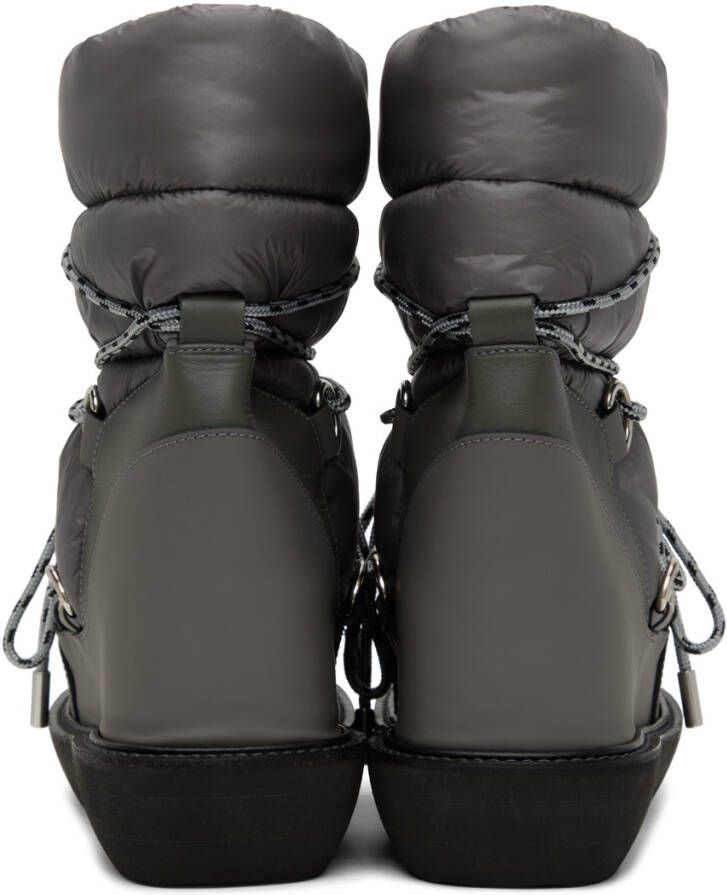 sacai Gray Lace-Up Ankle Boots