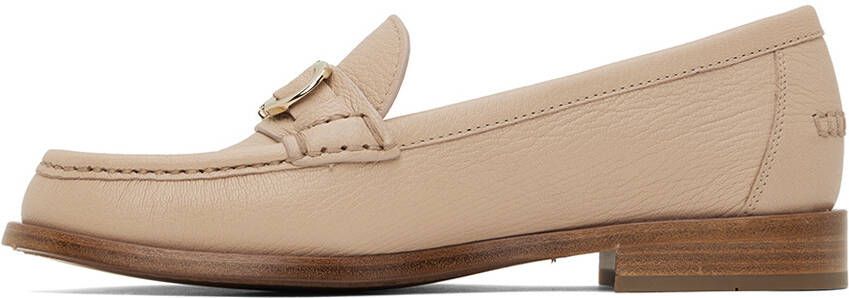 Ferragamo Beige Gancini Loafers