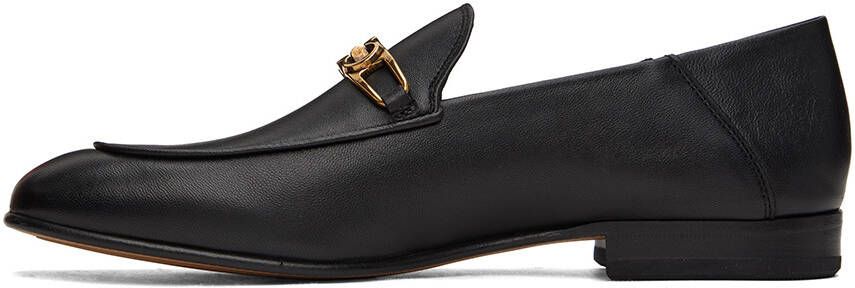 Ferragamo Black Gancini Loafers