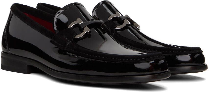 Ferragamo Black Gancini Loafers