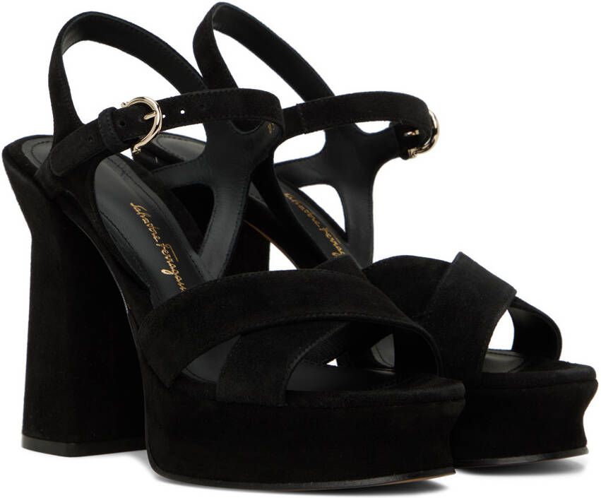 Ferragamo Black Sonya Heeled Sandals