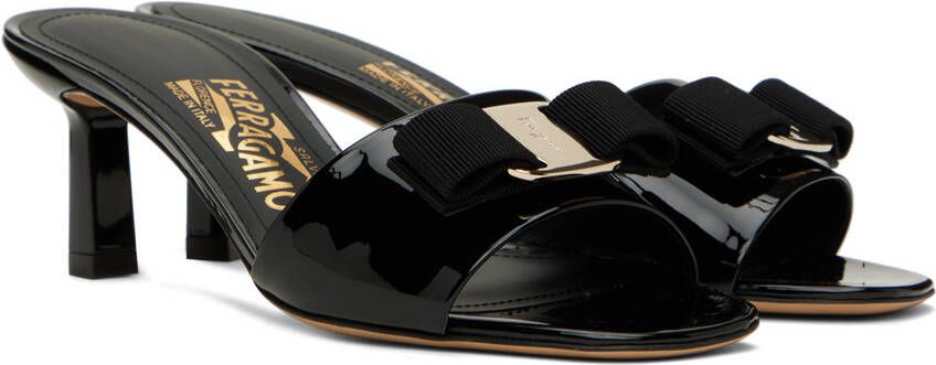 Ferragamo Black Vara Heeled Sandals