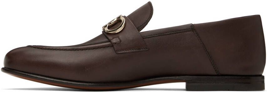 Ferragamo Brown Gancini Loafers