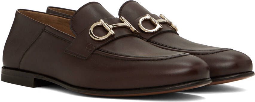 Ferragamo Brown Gancini Loafers