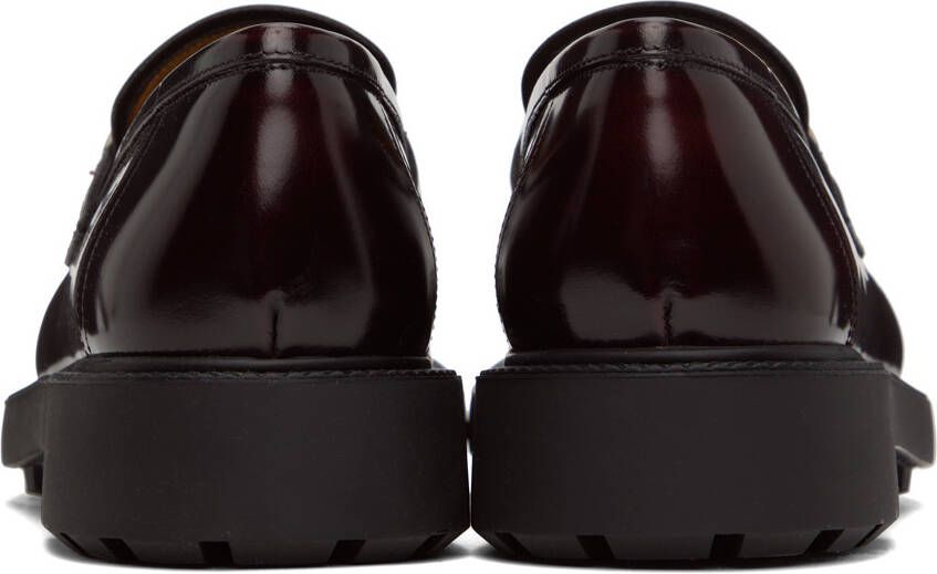 Ferragamo Burgundy Gancini Loafers