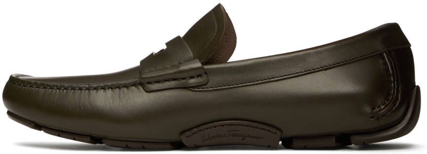 Ferragamo Khaki Newton Loafers