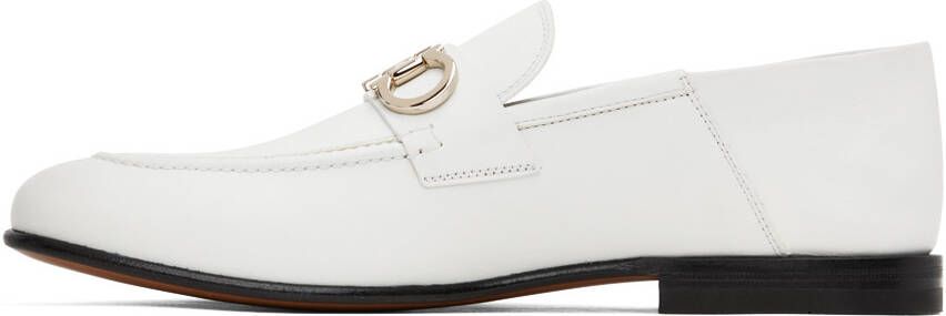 Ferragamo White Gin Loafers