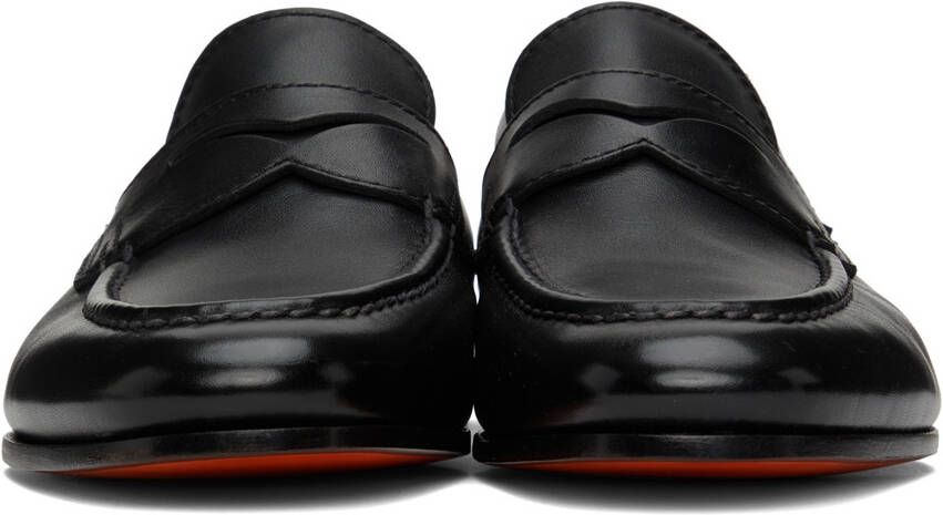 Santoni Black Door Loafers