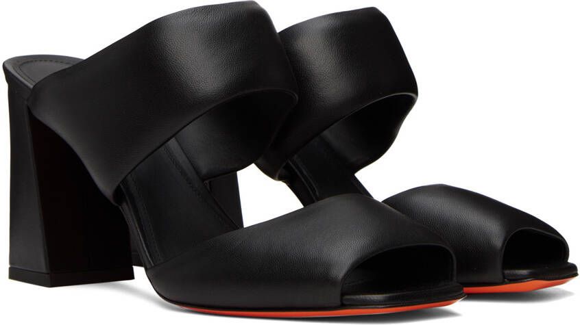 Santoni Black Leather Heels