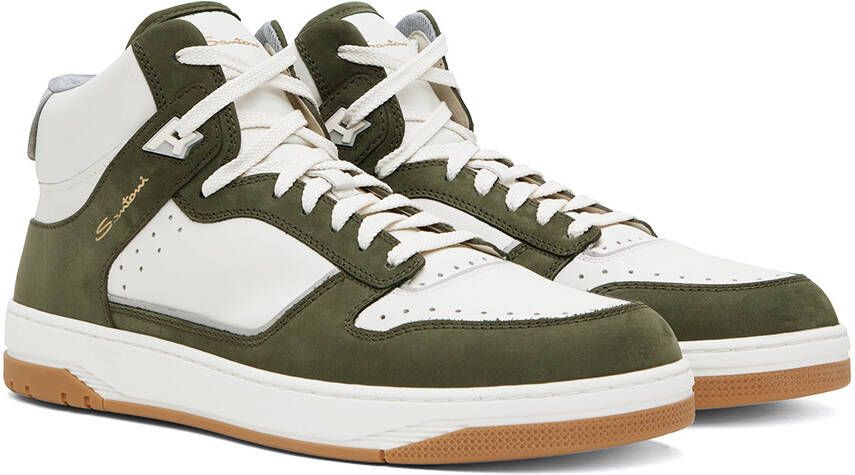 Santoni Green & White Sneak-Air Sneaker