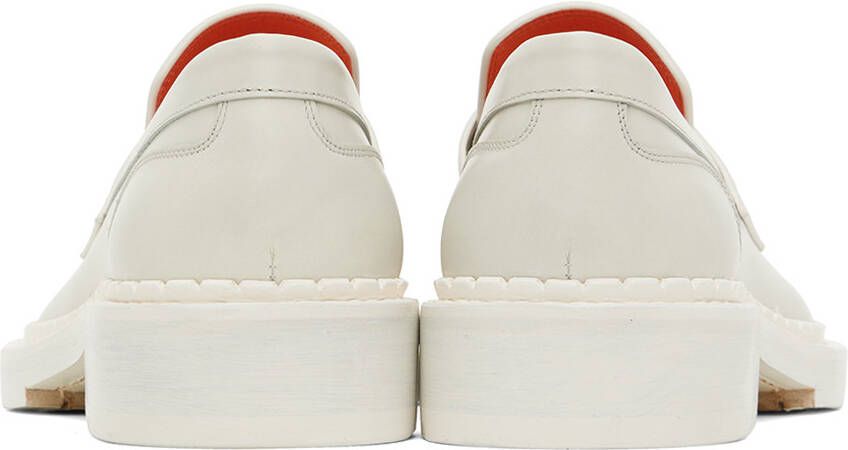 Santoni Off-White Leather Loafers