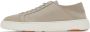 Santoni Taupe Buffed Leather Sneakers - Thumbnail 3