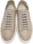 Santoni Taupe Buffed Leather Sneakers - Thumbnail 5