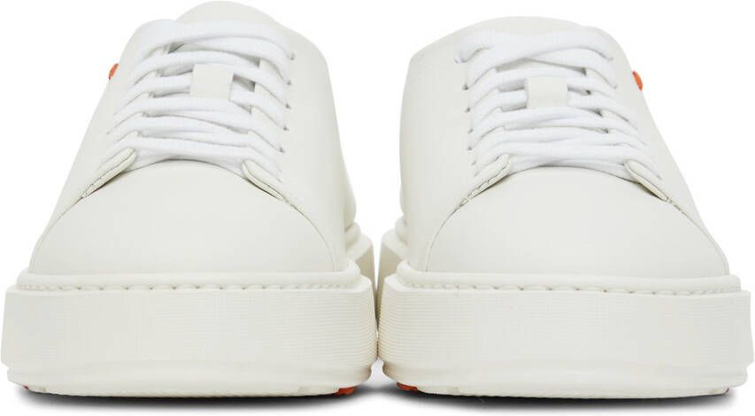 Santoni White Leather Derby Sneakers