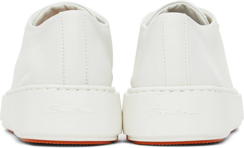 Santoni White Leather Derby Sneakers