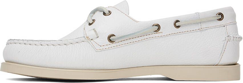 Sebago White Portland Martellato Boat Shoes