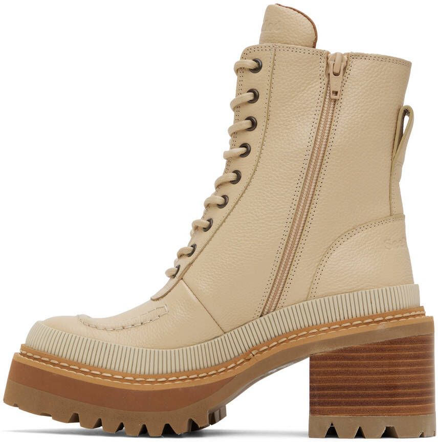 See by Chloé Beige Mahalia Ankle Boots
