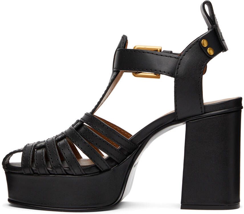 See by Chloé Black Cila Heeled Sandals