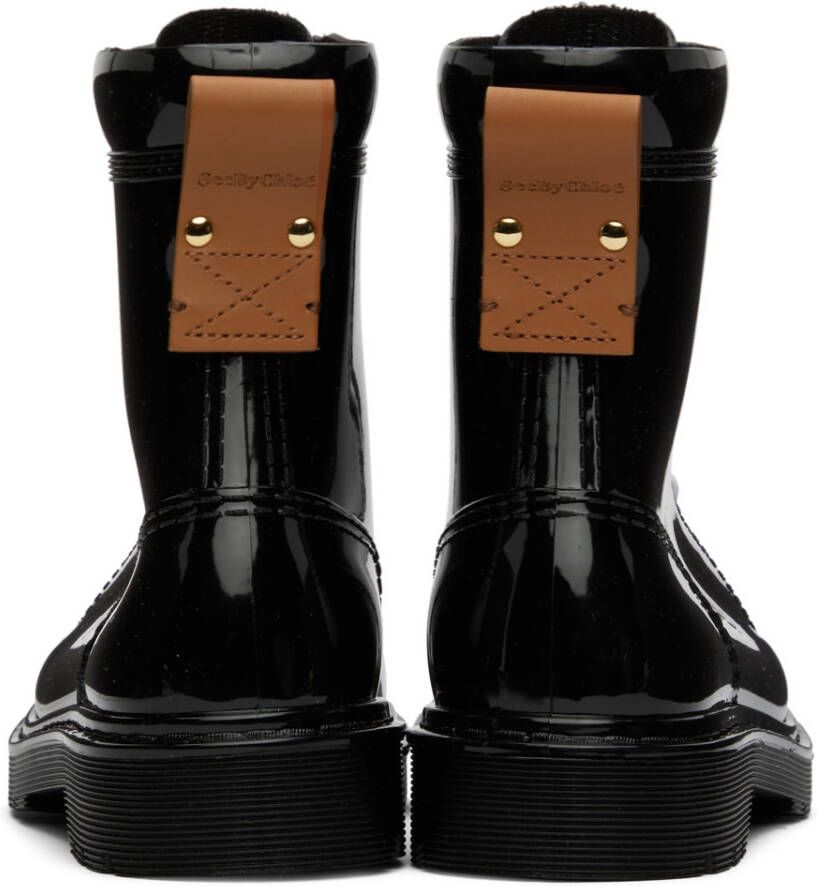 See by Chloé Black Florrie Rain Boots