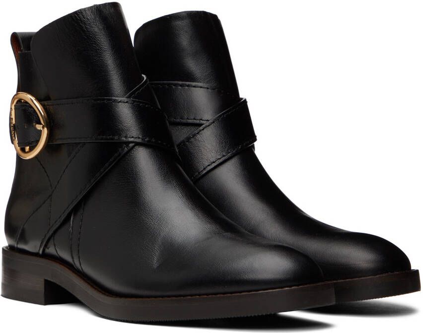 See by Chloé Black Lyna Ankle Boots