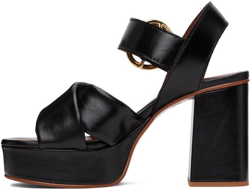 See by Chloé Black Lyna Heeled Sandals