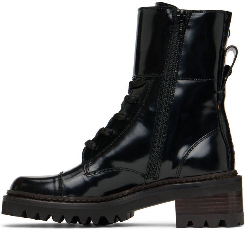See by Chloé Black Mallory Biker Boots