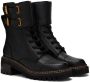 See by Chloé Black Mallory Combat Boots - Thumbnail 4