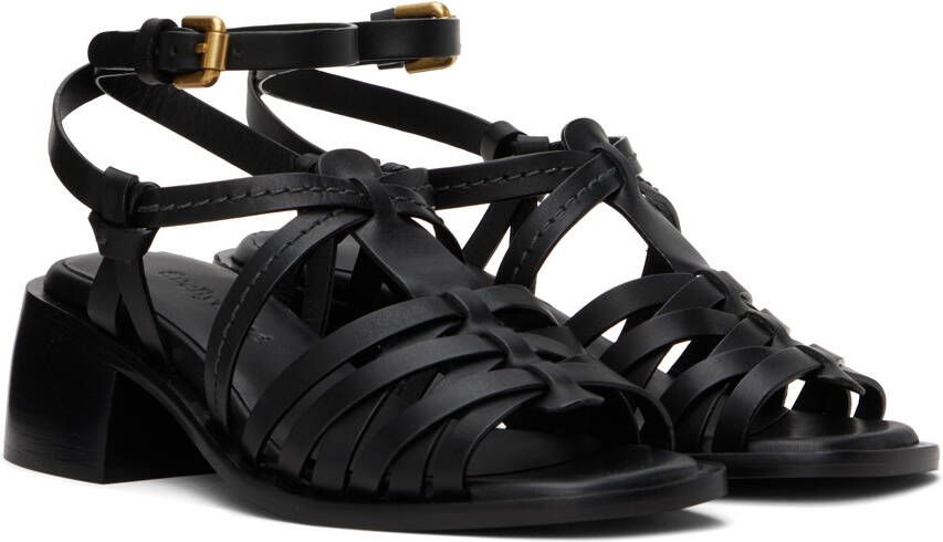 See by Chloé Black Wraparound Heeled Sandals