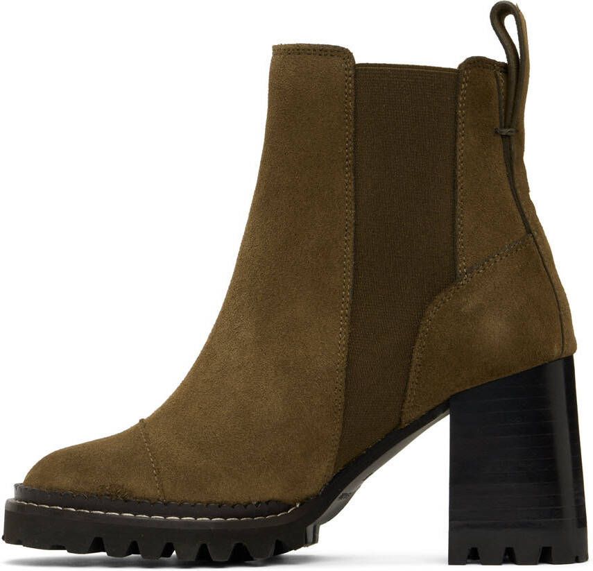 See by Chloé Khaki Mallory Ankle Boots