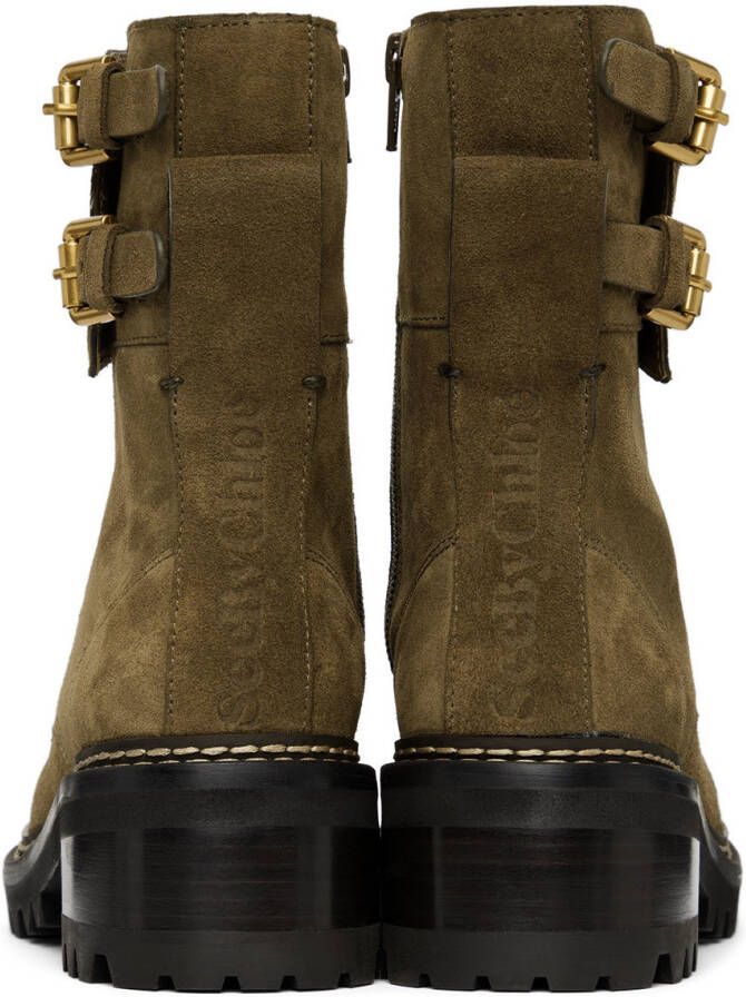 See by Chloé Khaki Mallory Combat Boots