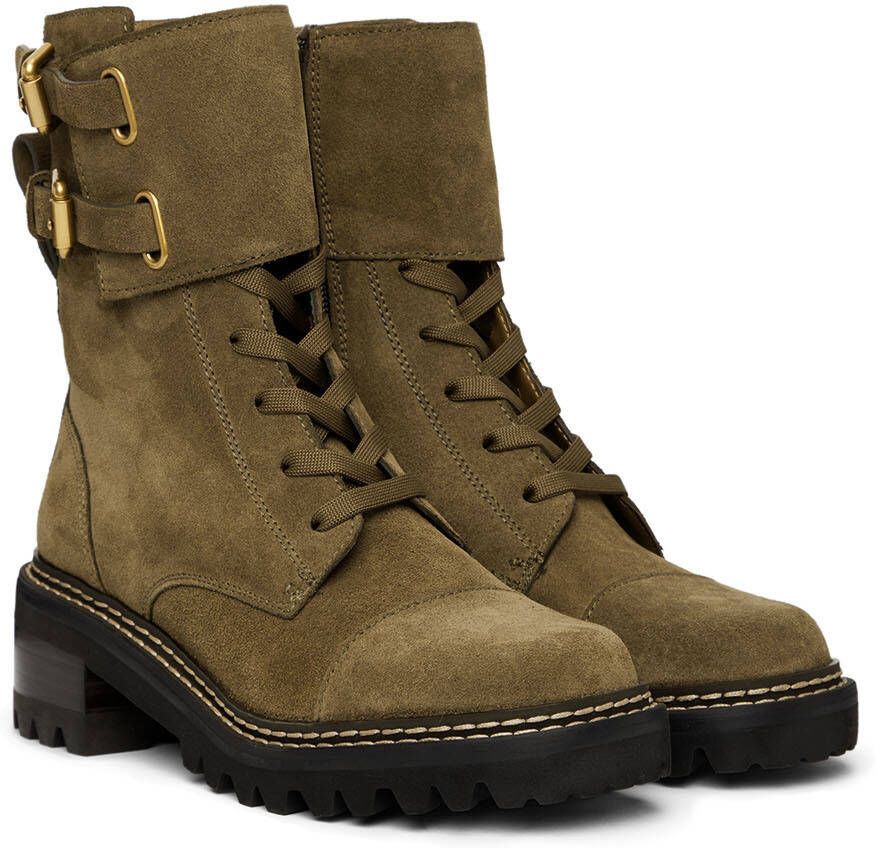 See by Chloé Khaki Mallory Combat Boots