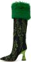 SHUTING QIU Green & Black Floral Tall Boots - Thumbnail 3