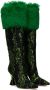 SHUTING QIU Green & Black Floral Tall Boots - Thumbnail 4