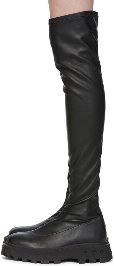 Simon Miller Black Faux-Leather Scrambler Tall Boots