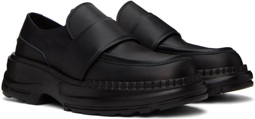 Solid Homme Black Leather Loafers