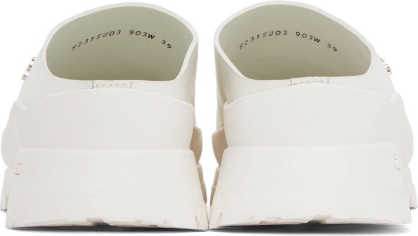 Solid Homme White Leather Mules