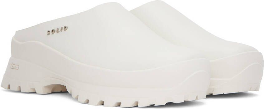 Solid Homme White Leather Mules